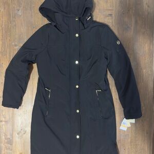 Michael Kors Petite Small Women's Black Hooded Coat